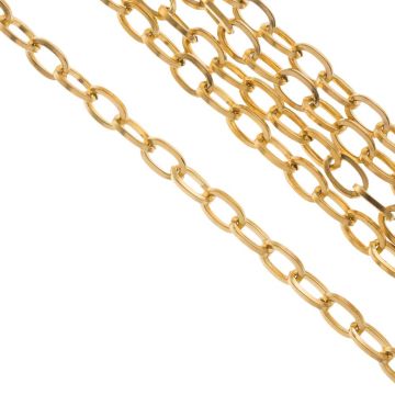 Stainless Steel Link Chain (7 x 4 x 0.8 mm) Gold (10 meters)