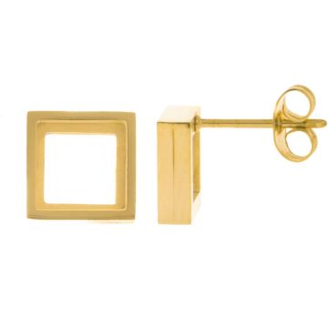 Stainless Steel Stud Earrings (9 x 3 mm) Gold (2 pcs)