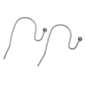 Stainless Steel Earring Hooks (22 x 12 mm) Antique Silver (10 pcs)