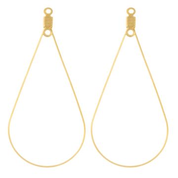 Stainless Steel Earring Frames (48 x 23 mm) Gold (4 pcs)