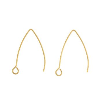 Stainless Steel Earring Hooks (25 x 15 mm) Gold (10 pcs)