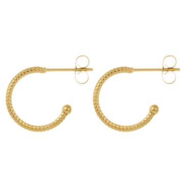 Stainless Steel Earrings (15 x 2.5 mm) Gold (4 pcs)