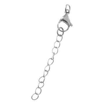 Stainless Steel Extension Chain with Lobster Clasp (58 mm) Antique Silver (5 pcs)