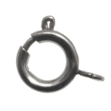 Stainless Steel Spring Clasps (7.5 x 5 x 1.5 mm) Antique Silver (5 pcs)