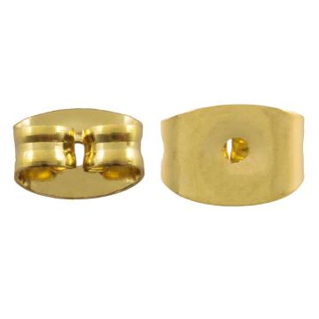 Stainless Steel Stud Earring Backs (4.5 x 6 x 3 mm) Gold (6 pcs)