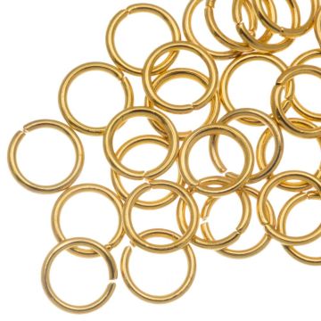 Stainless Steel Jump Rings (6 x 0.8 mm) Gold - PVD Vacuum Plated (25 pcs)