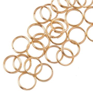 Stainless Steel Split Rings (8 x 1.3 mm) Gold (25 pcs)