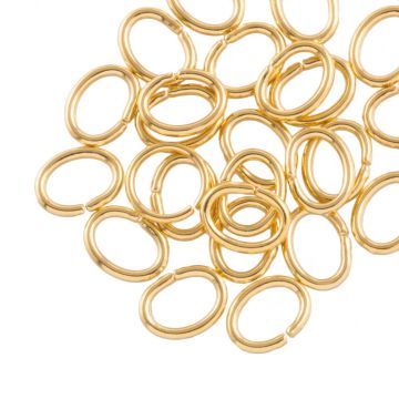 Stainless Steel Jump Rings Oval (7.5 x 5 mm) Gold (25 pcs) 