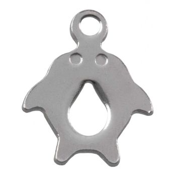 Stainless Steel Charm Dolphin (12.5 x 10 x 1 mm) Antique Silver (50 pcs)