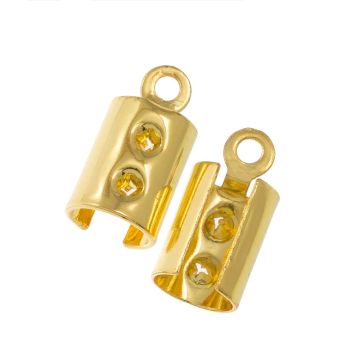 Stainless Steel Cord End (10.5 x 5.5 mm) Gold (5 pcs)