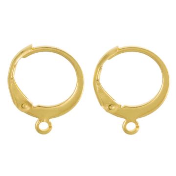 Stainless Steel Huggie Earrings (14 x 12 mm) Gold (4 pcs)