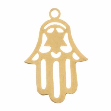 Stainless Steel Charm Hamsa (19 x 13 mm) Gold (2 pcs)