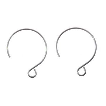 Stainless Steel Earring Hooks (24 x 19 mm) Antique Silver (10 pcs)