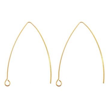 Stainless Steel Earring Hooks (40 x 24 mm) Gold (10 pcs)