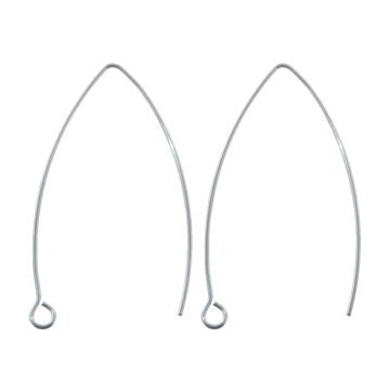Stainless Steel Earring Hooks (40x 24 mm) Antique Silver (10 pcs)