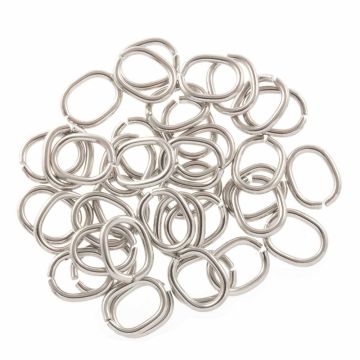 Stainless Steel Jump Rings Oval (13 x 11 x 1.5 mm) Antique Silver (50 pcs)