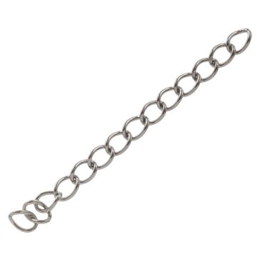 Stainless Steel Chain Extension (47 mm) Antique Silver (10 pcs)