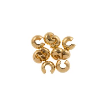 Stainless Steel Crimp Bead Covers (5 mm) Gold (10 pcs)