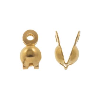 Stainless Steel Bead Tips (8 x 4 mm) Gold (10 pcs)