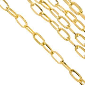 Stainless Steel Link Chain (12 x 6 x 1.2 mm) Gold (2 meters)