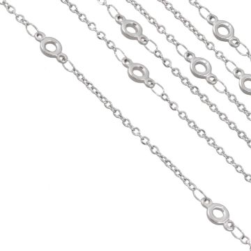 Stainless Steel Link Chain Circle (9 x 4.5 x 1.4 mm) Antique Silver (2 meters)