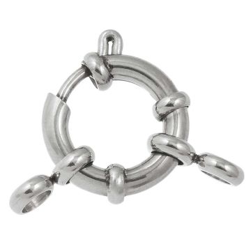 Stainless Steel Buoy Spring Clasp (20 x 10 x 2.5 mm) Antique Silver (2 Piece)