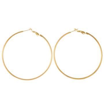 Stainless Steel Hoop Earrings (60 x 2 mm) Gold (2 pcs)