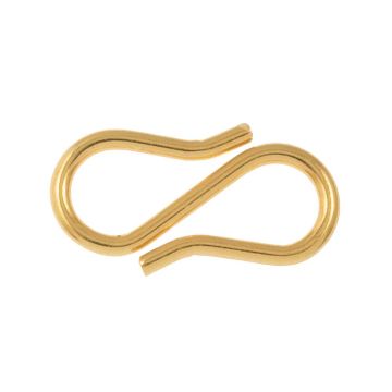 Stainless Steel S Hook Clasp (13 x 7 x 1 mm) Gold (10 pcs)