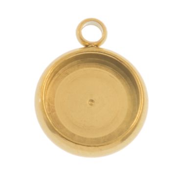 Stainless Steel Charm Setting (8 mm) Gold (5 pcs)