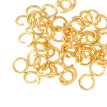 Stainless Steel Jump Rings Open (3 x 0.6 mm) Gold (50 pcs)