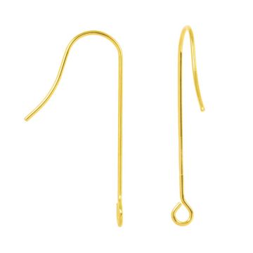 Stainless Steel Earring Hooks (28 x 14 mm) Gold (6 pcs)