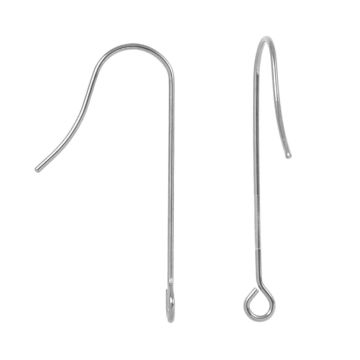 Stainless Steel Earring Hooks (28 x 14 mm) Antique Silver (6 pcs)