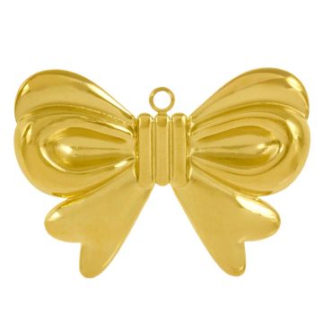 Stainless Steel Pendant Bowknot (27.5 x 20 x 3 mm) Gold (1 pcs)