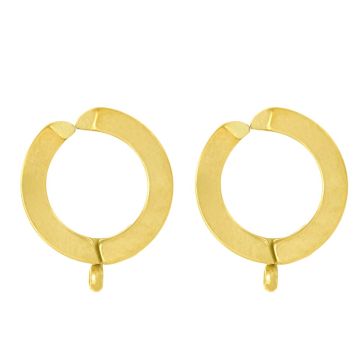 Stainless Steel Huggie Clip Earring (16 x 13 mm) Gold (4 pcs)