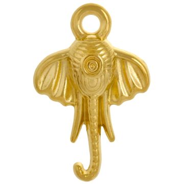 Stainless Steel Charm Elephant (25 x 16 x 4.5 mm) Gold (2 pcs)