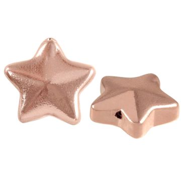 Electroplated Glass Beads Star (13 x 13.5 x 5.5 mm) Light Rose-Gold (5 pcs)