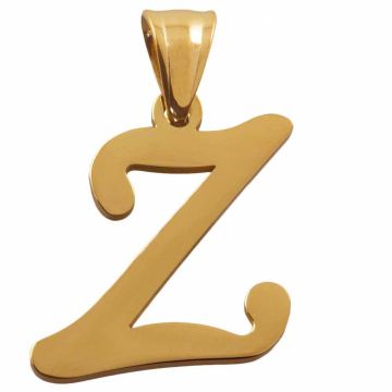 Stainless Steel Letter Pendant Z (33 x 23 x 2 mm) Gold (1 pc)