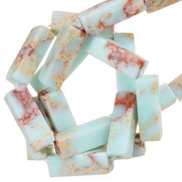 Imperial Jasper Beads Rectangle (14 x 4 x 4 mm) Misty Aqua (28 pcs)