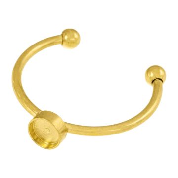 Stainless Steel Cuff Ring Cabochon Setting (4 mm) Gold (1pcs)