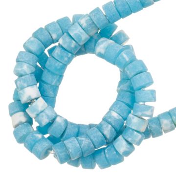 Imperial Jasper Beads Frosted Heishi Disc (4 x 2 mm) Sky Blue (156 pcs)