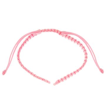 DIY Bracelet - Braided Nylon Cord Adjustable (15 cm) Pink (1pcs)