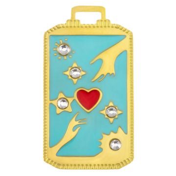 Stainless Steel Pendant with Rhinestones (25.5 x 13.5 x 1 mm) Gold (1 pcs)