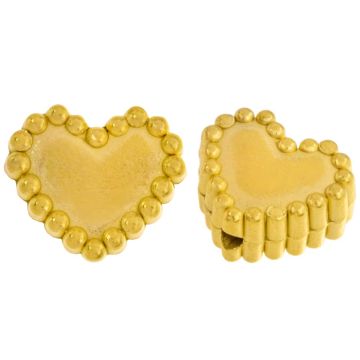Stainless Steel Bead Heart (8.5 x 10 x 4.5 mm) Gold (2 pcs)