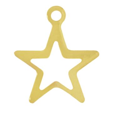 Stainless Steel Charm Star (14.5 x 12.5 x 0.6 mm) Gold (10 pcs)