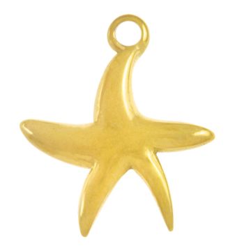 Stainless Steel Charm Starfish (15.5 x 13.5 x 2 mm) Gold (2 pcs)