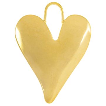 Stainless Steel Pendant Heart (33 x 25 x 3 mm) Gold (1 pcs)