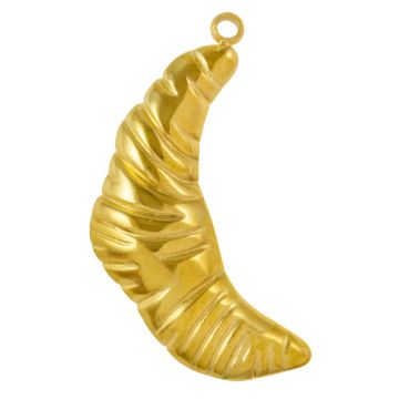 Stainless Steel Charm Croissant (30 x 16.5 x 3 mm) Gold (2 pcs)
