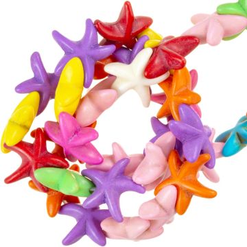 Turquoise Starfish Beads (14 x 14 x 5 mm) Mix Color (36 pcs)