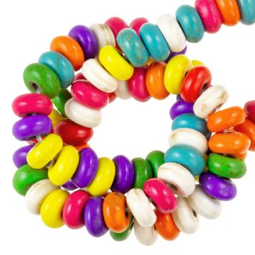 Turquoise Rondelle Beads (6x 2.5 mm) Mix Color (128 pcs)