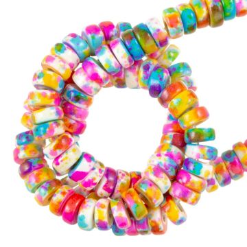 Turquoise Enamel Heishi Disc Beads (4.5 x 2 mm) Mix Color (180 pcs)